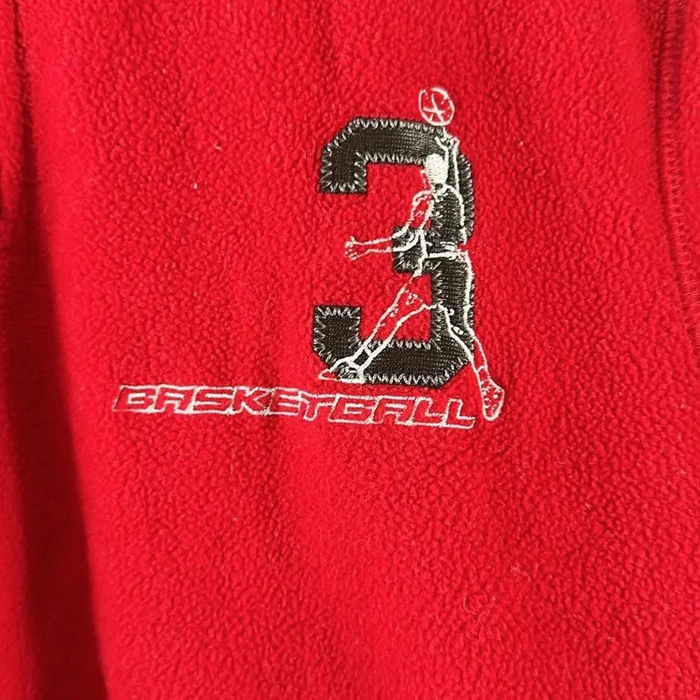 Old Navy Boy's Small Red Black Fleece Henley Pullover Sweatshirt